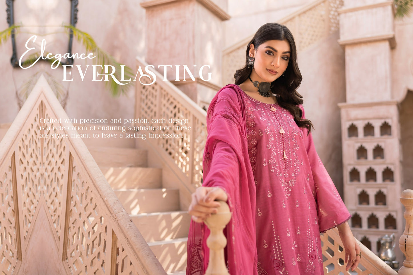 Embroidery Dyed Lawn Shirt