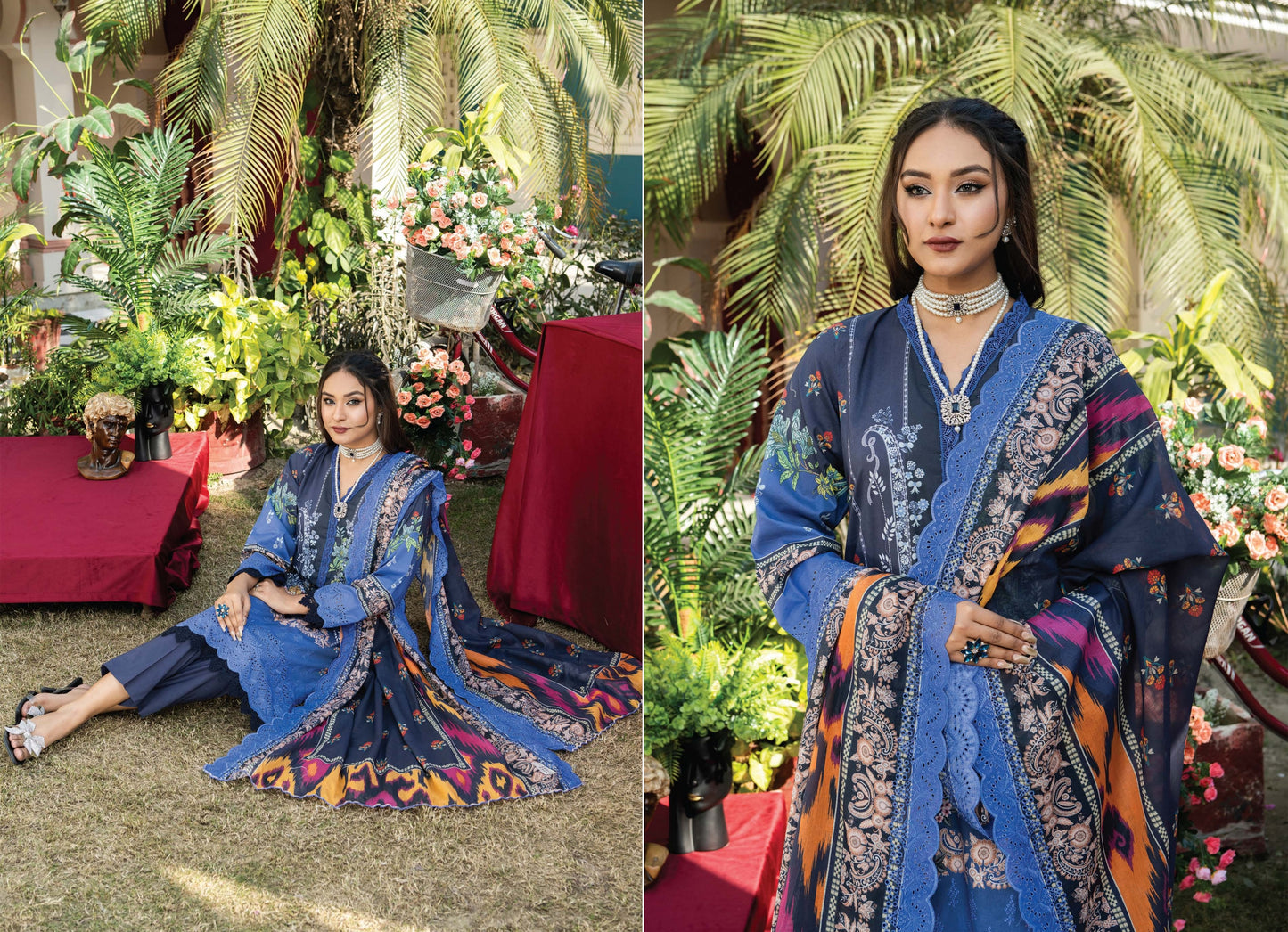 Digital print Embroidered
