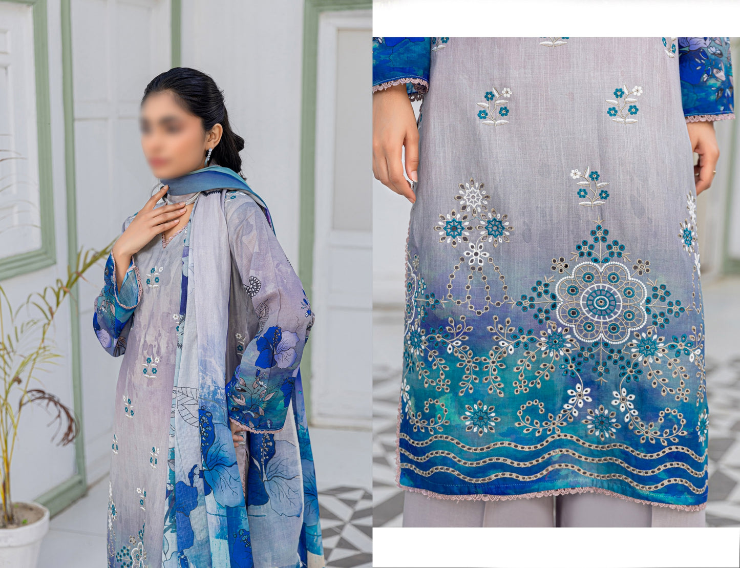 Digital Print Slub Lawn