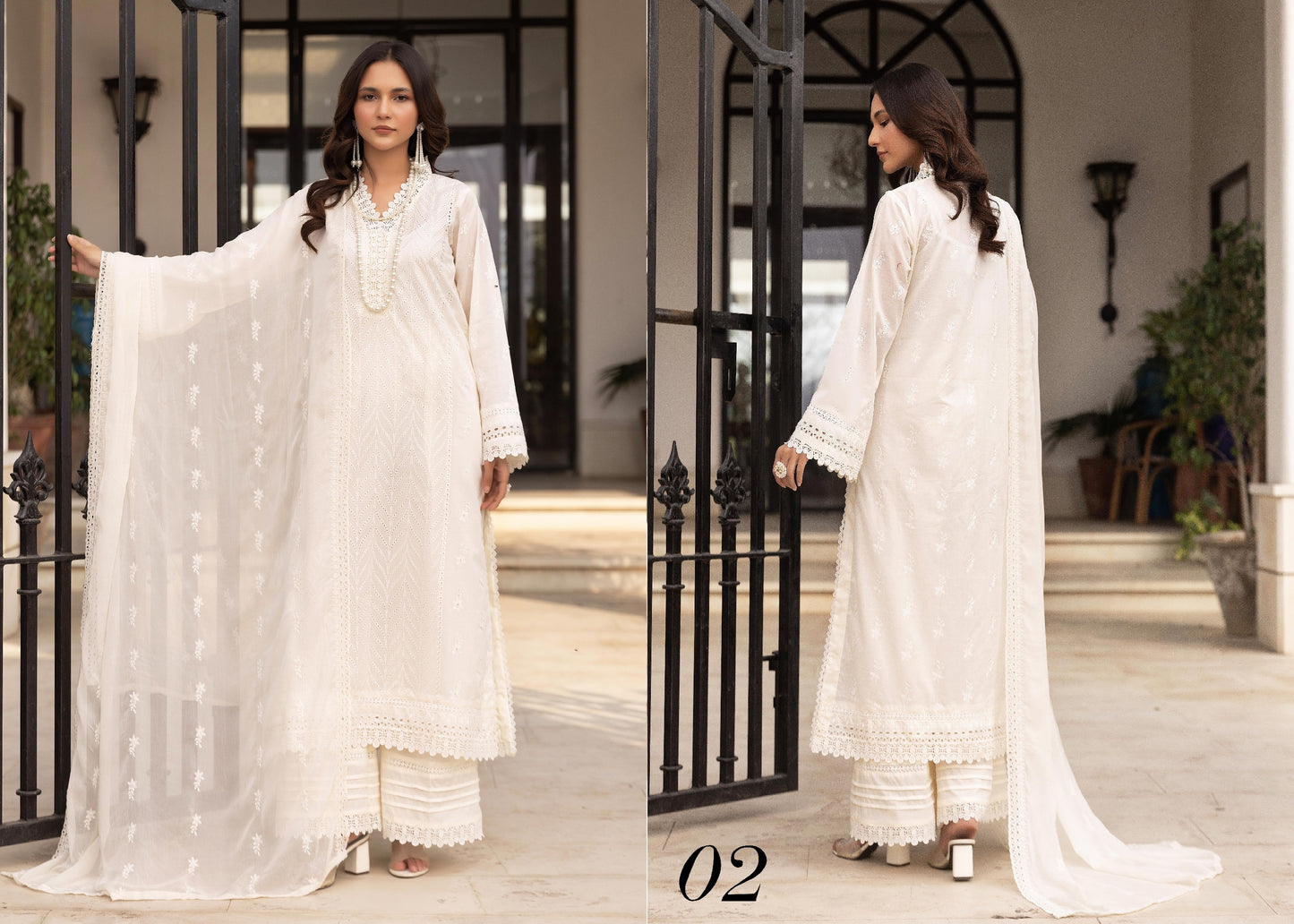 Embroidered Lawn Crinkle Dupatta