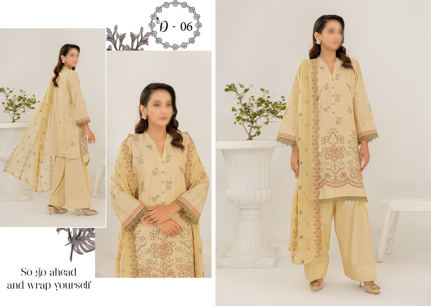 Lawn Slub Embroidered