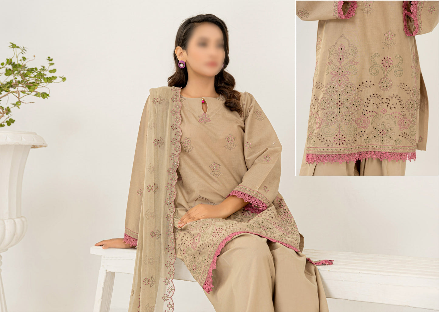 Lawn Slub Embroidered