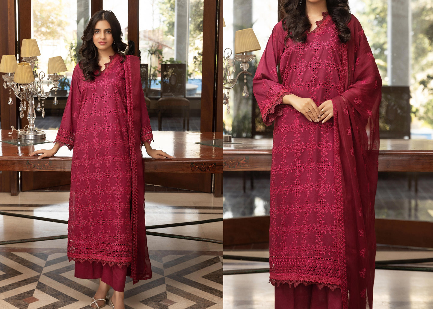 Embroidered Lawn Crinkle Dupatta