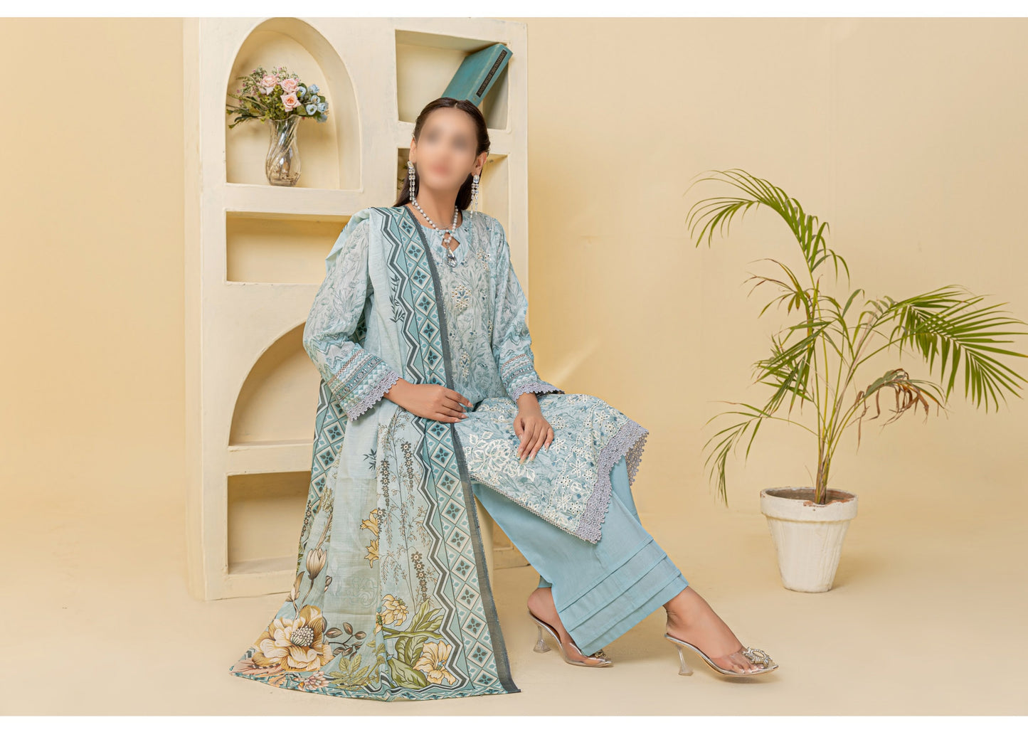 Digital Print Slub Lawn