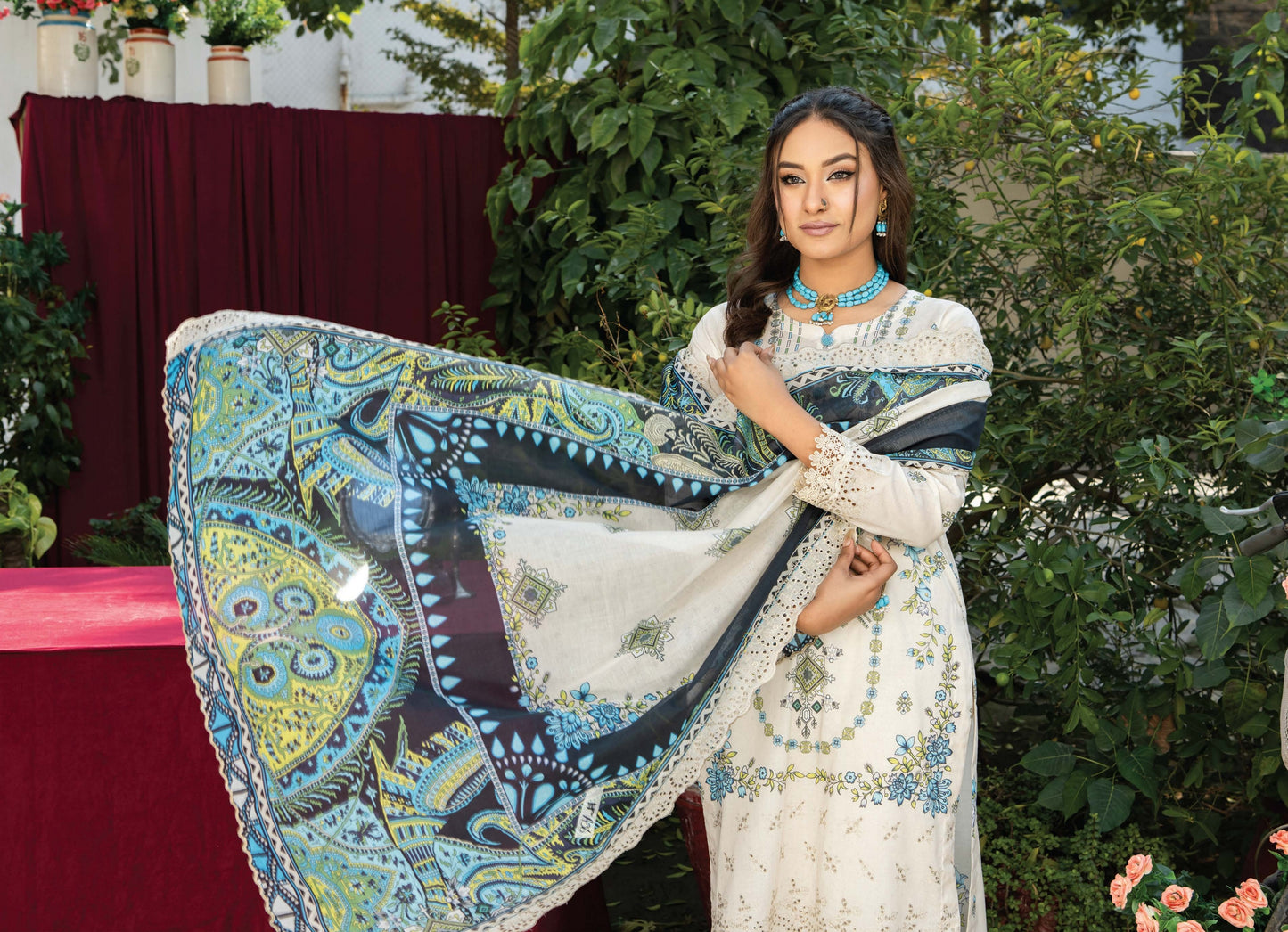 Digital print Embroidered