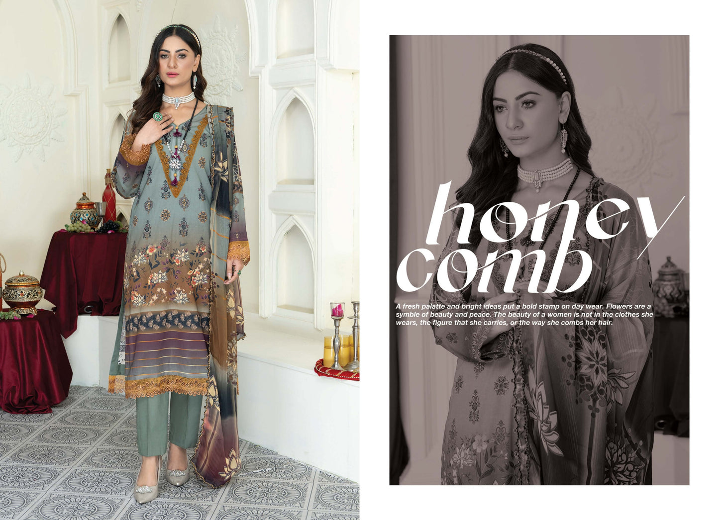 Digital Printed Embroiderd Lawn