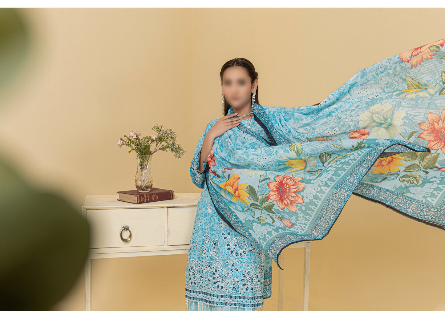 Digital Print Slub Lawn