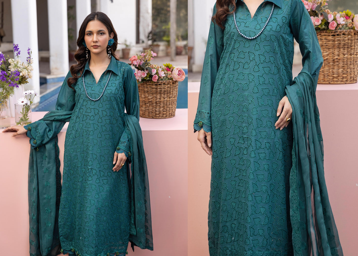 Embroidered Lawn Crinkle Dupatta