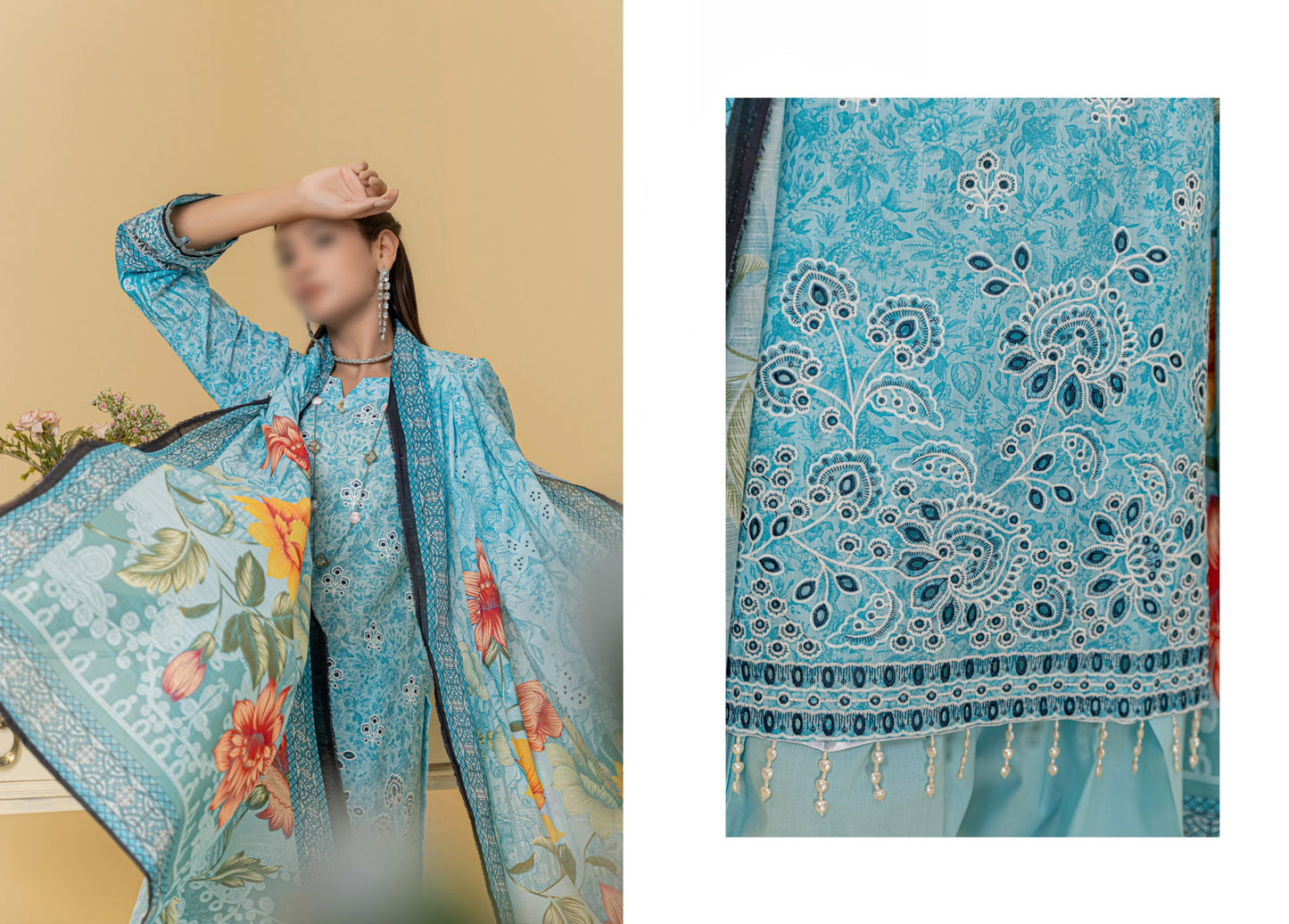 Digital Print Slub Lawn
