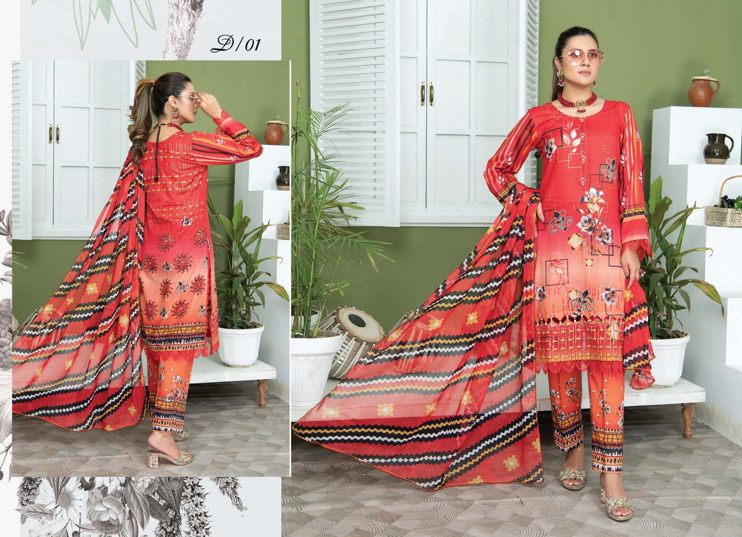 Digital Print Lawn Shirt