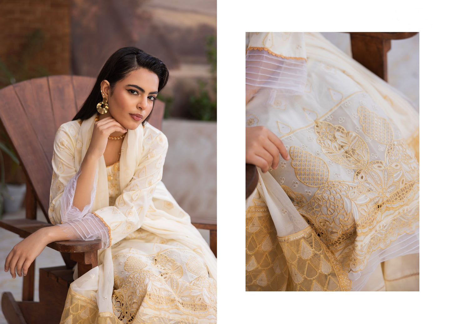 Embroidered Lawn Daman Aplic Work