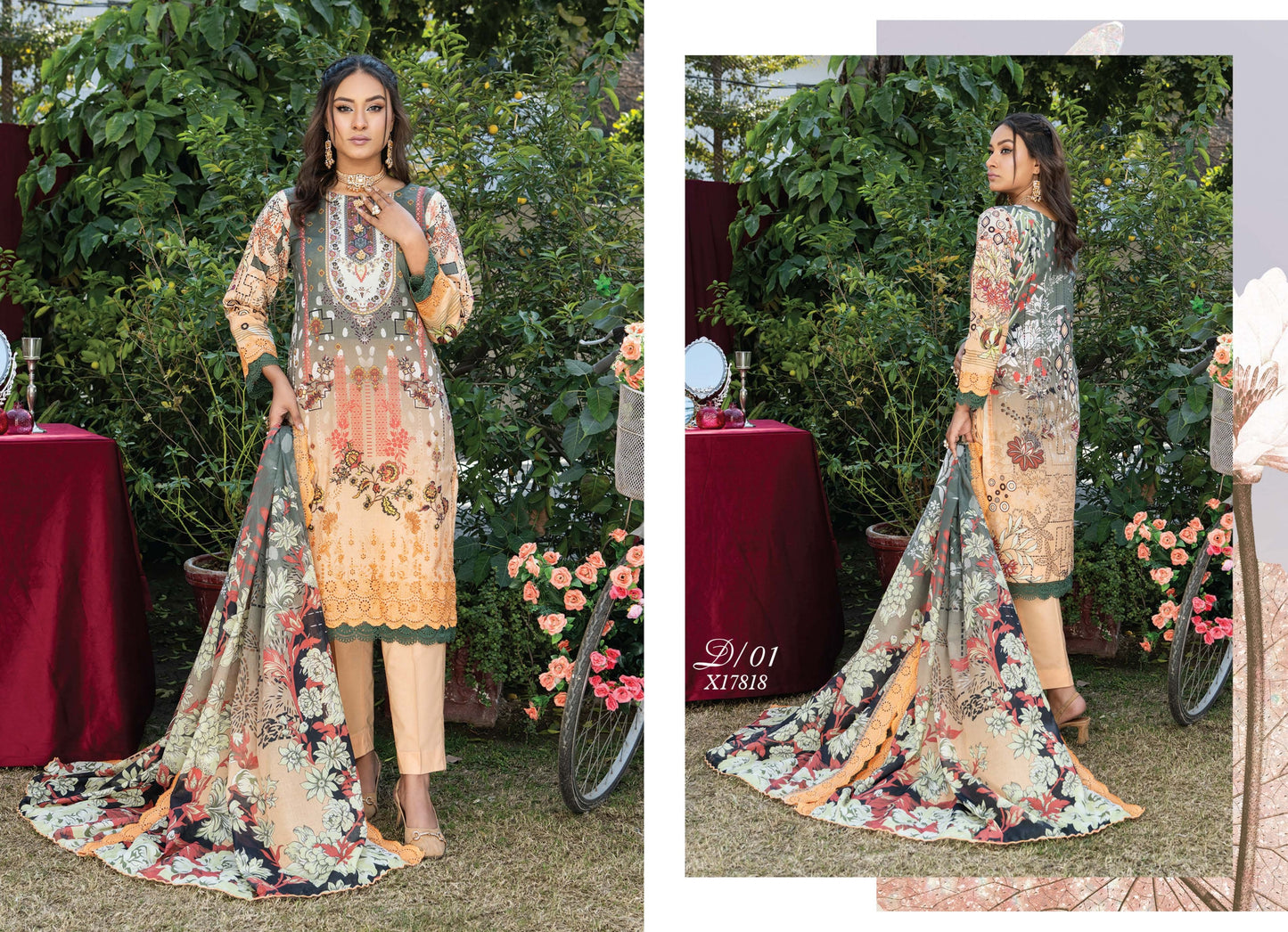 Digital print Embroidered