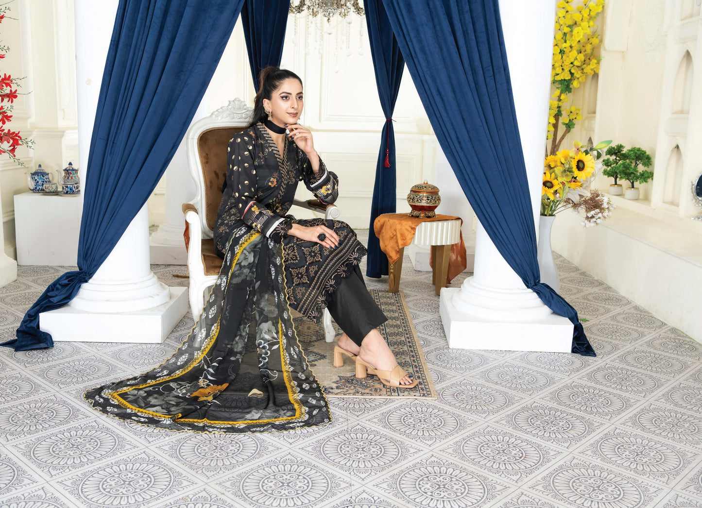 Print Daman Embroidered Lawn