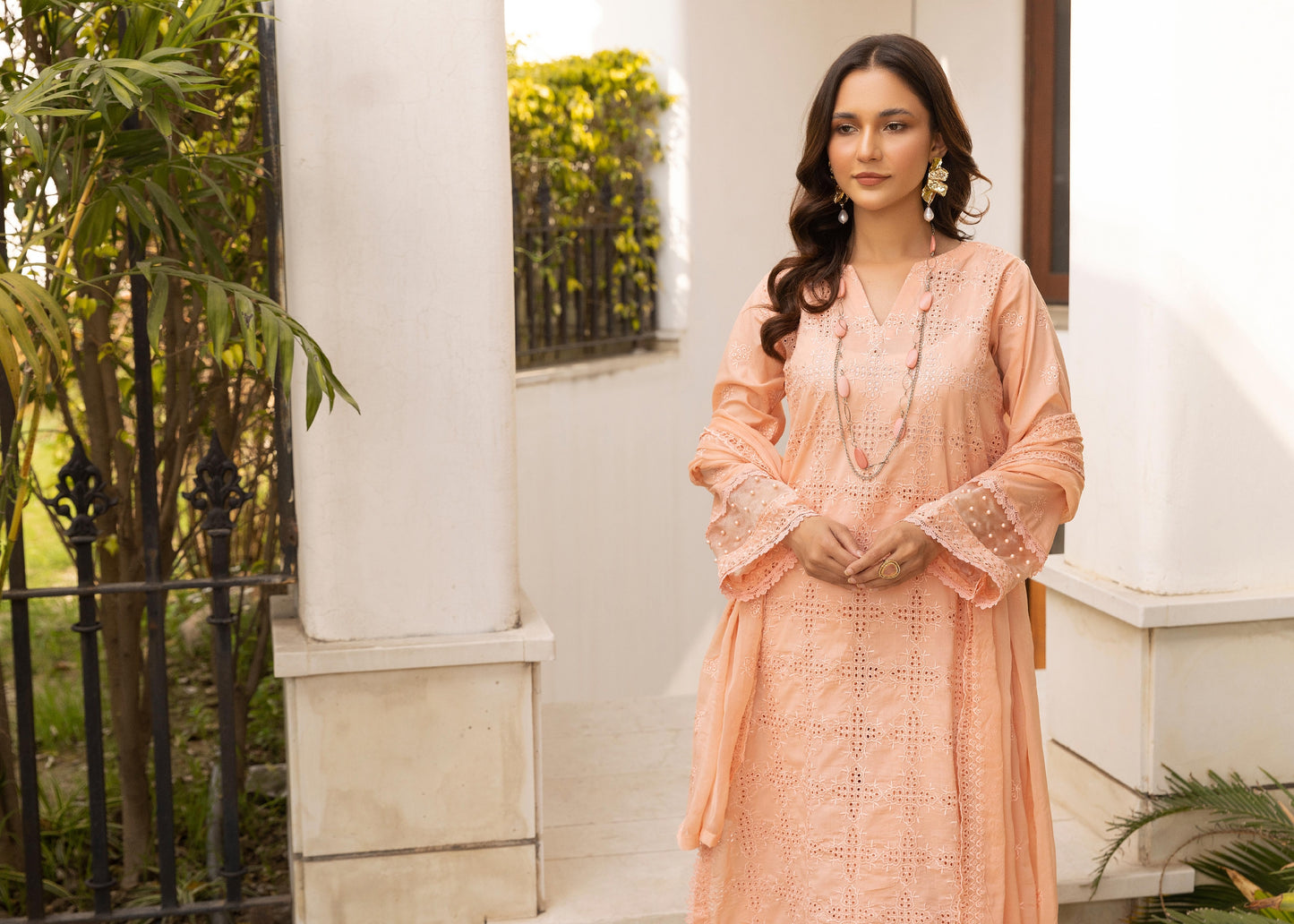 Embroidered Lawn Crinkle Dupatta