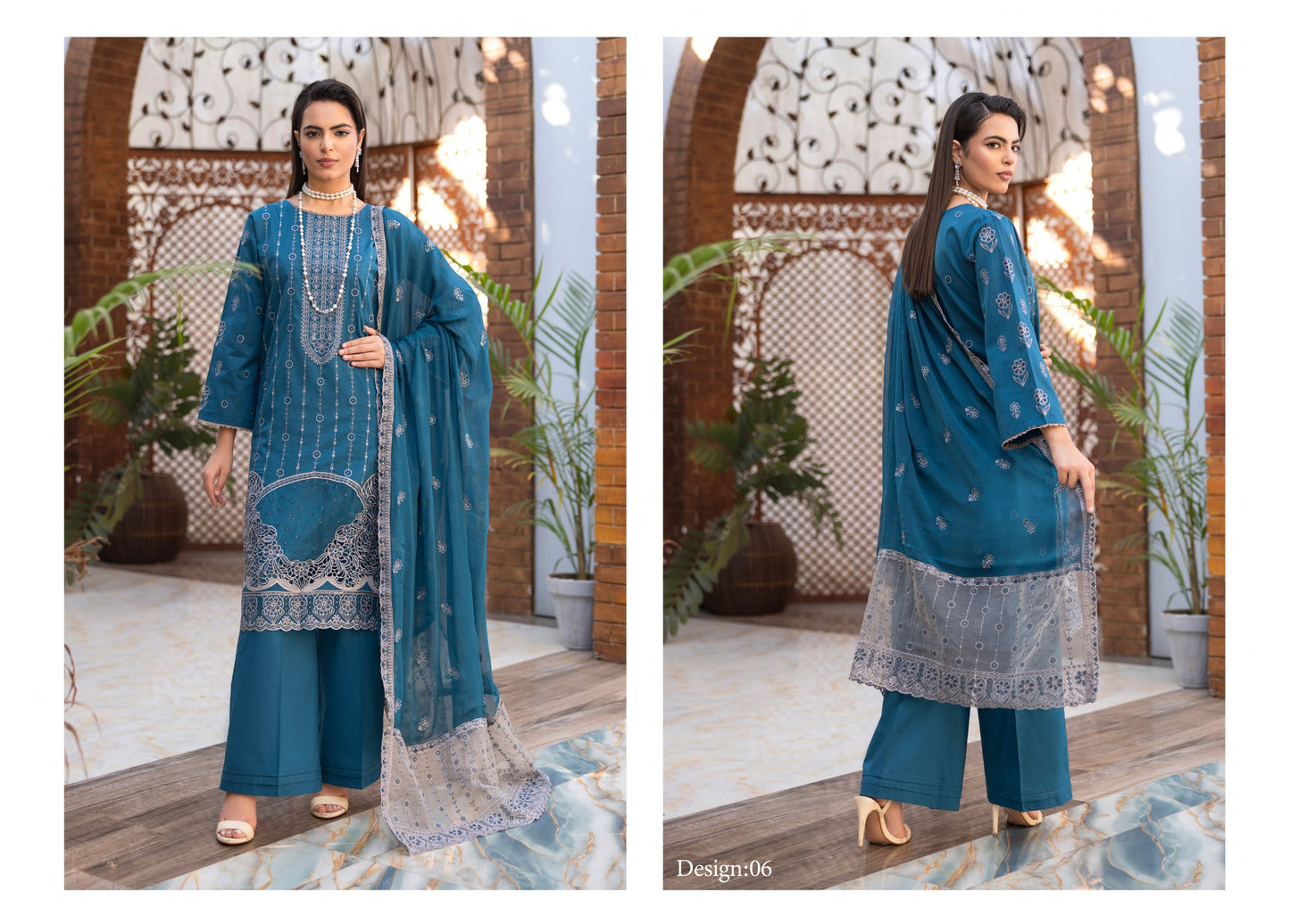 Embroidered Lawn Daman Aplic Work