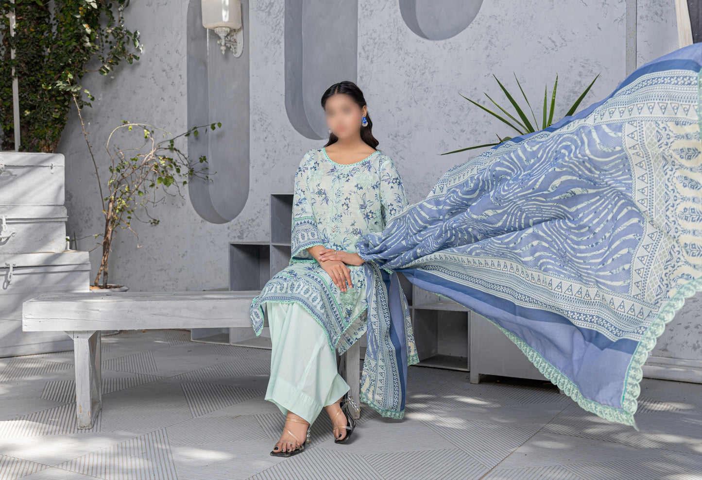 Digital Printed Slub Lawn