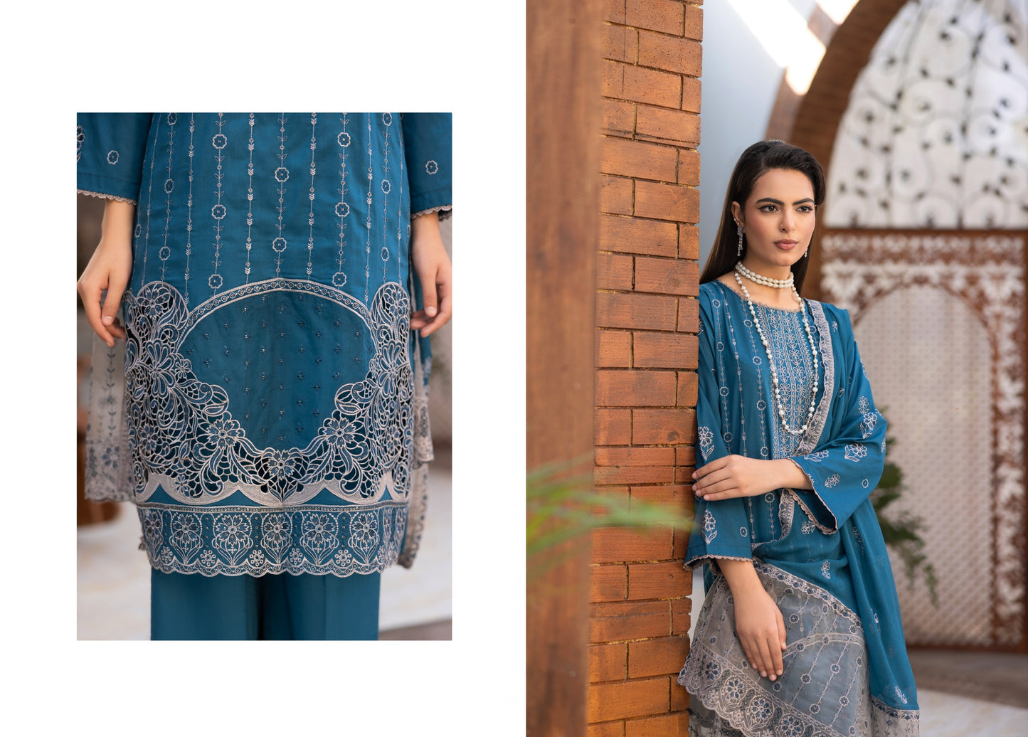 Embroidered Lawn Daman Aplic Work