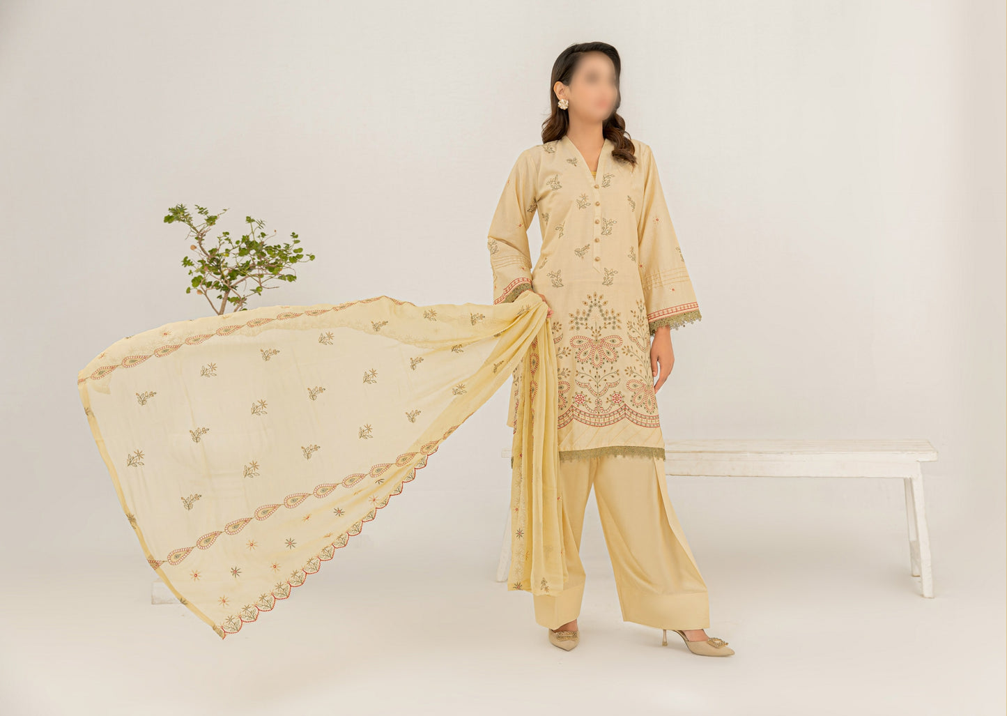 Lawn Slub Embroidered