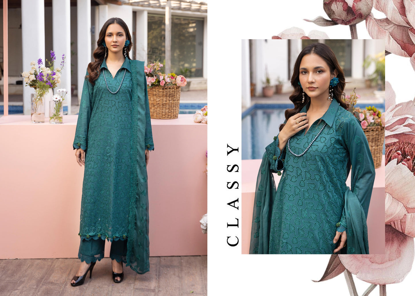 Embroidered Lawn Crinkle Dupatta