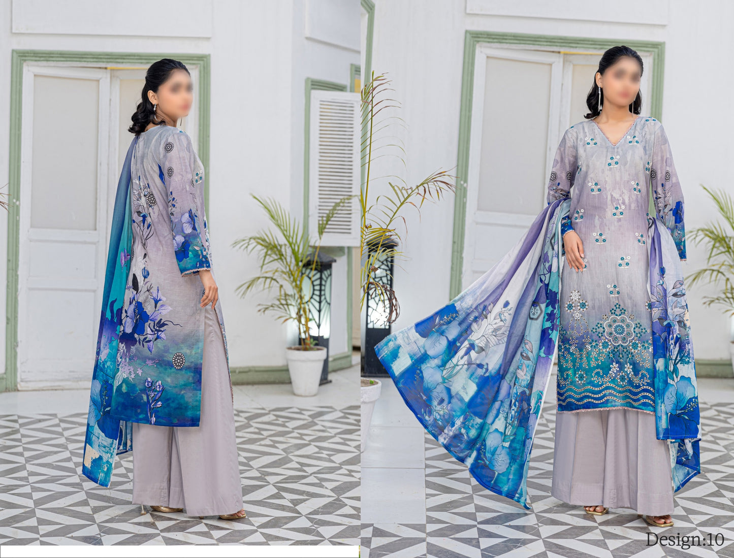 Digital Print Slub Lawn