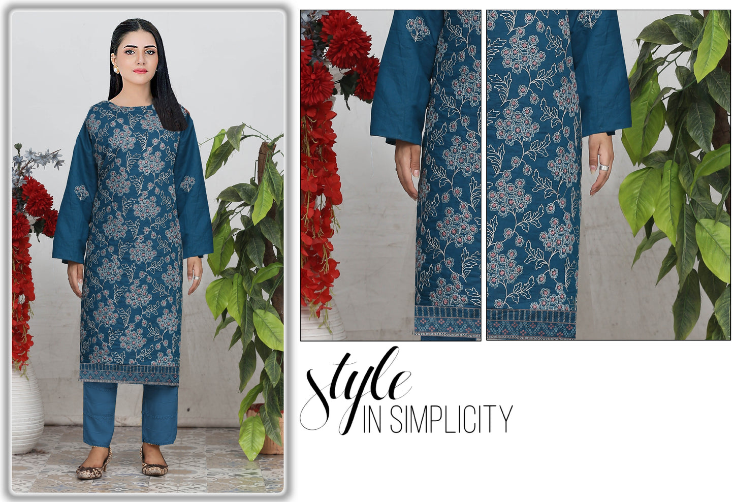 Embroidered Allover Chamak Lawn
