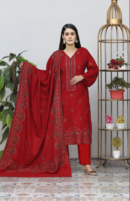 Embroidered Winter With Embroidered Shawl - Yousaf Cloth House