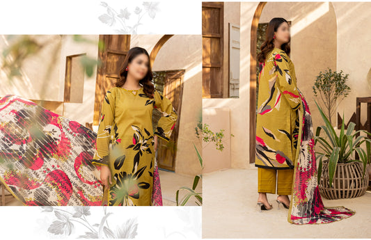 Digital Print Slub Lawn