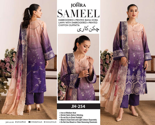 Embroidered Bana Dora Lawn