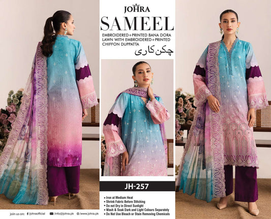 Embroidered Bana Dora Lawn