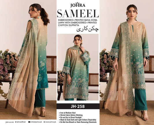 Embroidered Bana Dora Lawn