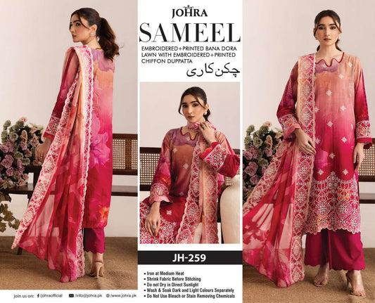 Embroidered Bana Dora Lawn