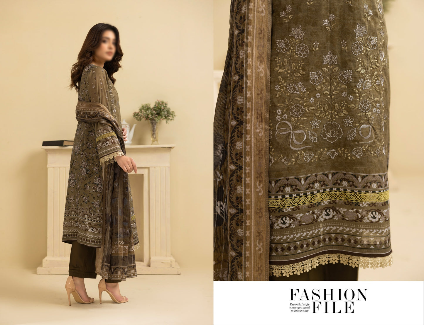 Embroidered Lawn With Voil Dupatta