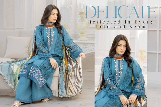 Embroidered with Chikankari Lawn