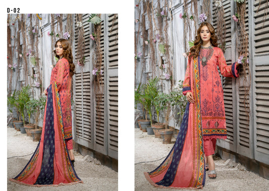Embroidered & Print Dobby Lawn