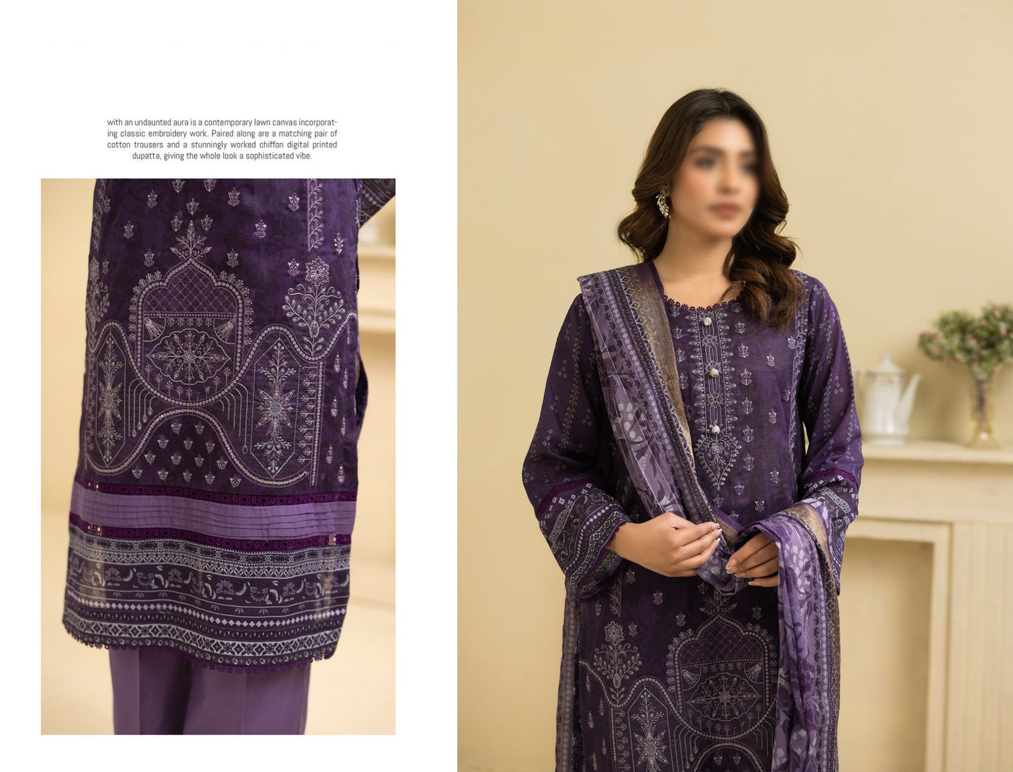 Embroidered Lawn With Voil Dupatta