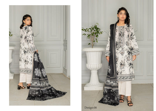 Digital Print Embroidered Lawn