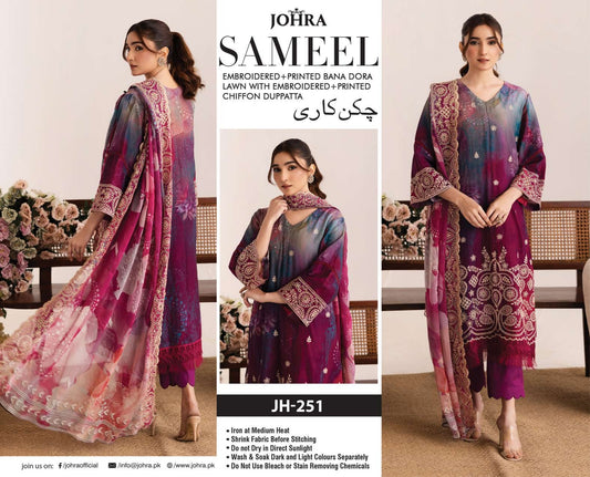 Embroidered Bana Dora Lawn