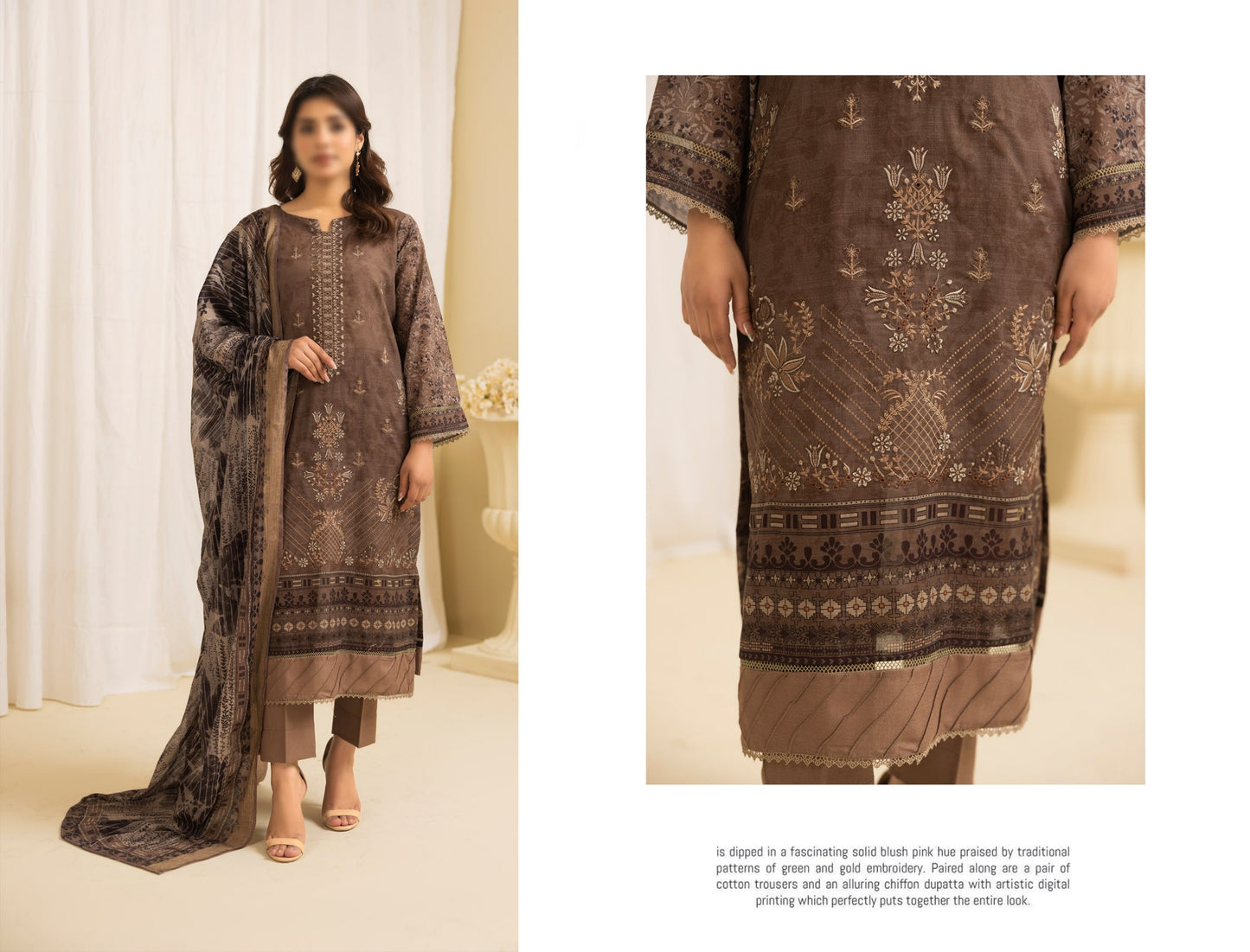 Embroidered Lawn With Voil Dupatta