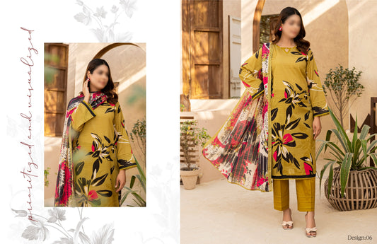 Digital Print Slub Lawn
