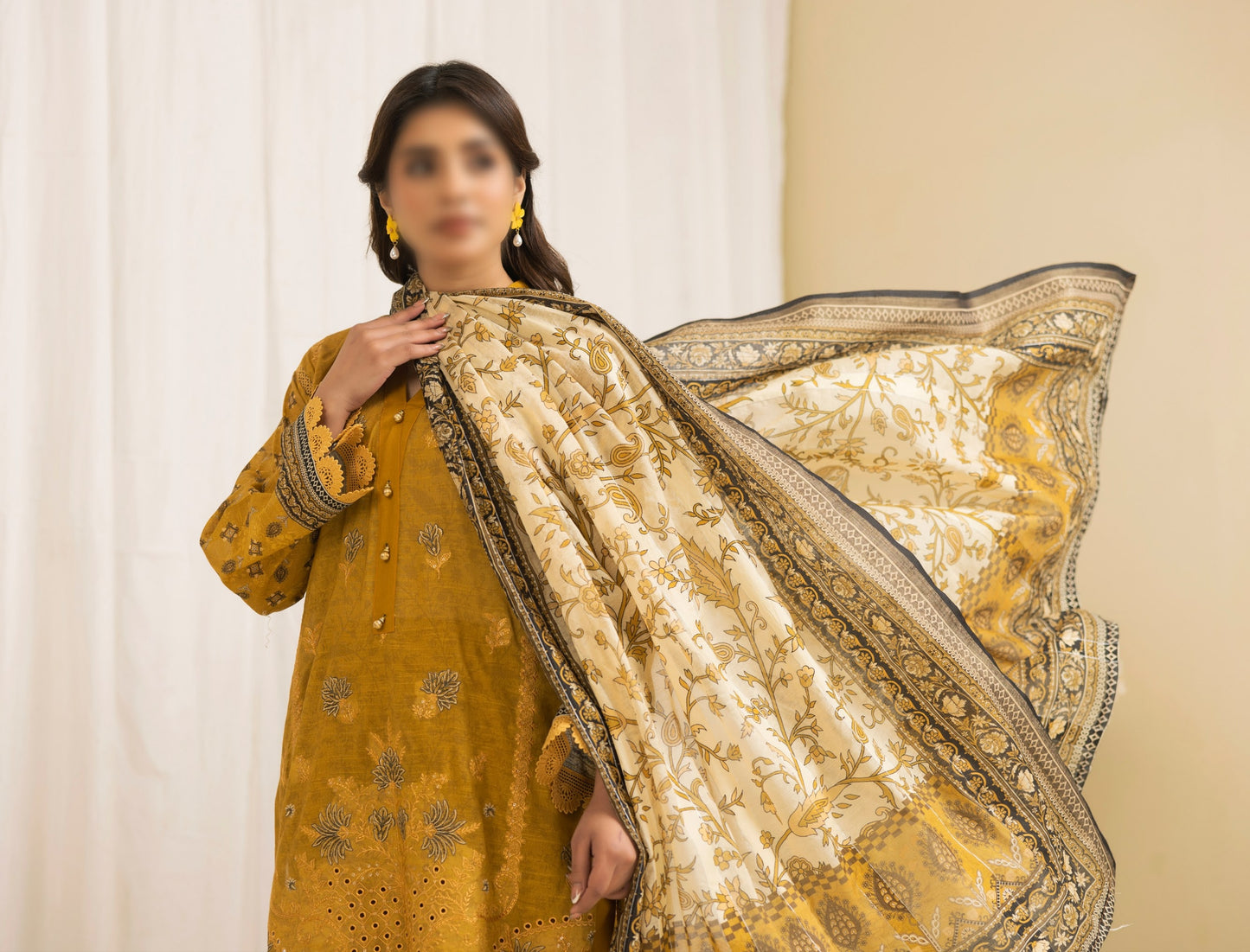 Embroidered Lawn With Voil Dupatta