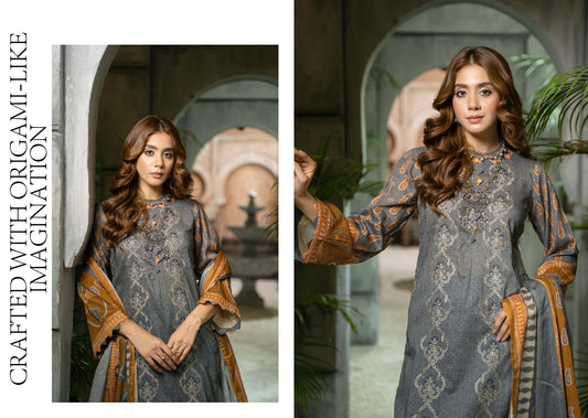 Embroidered & Print Dobby Lawn