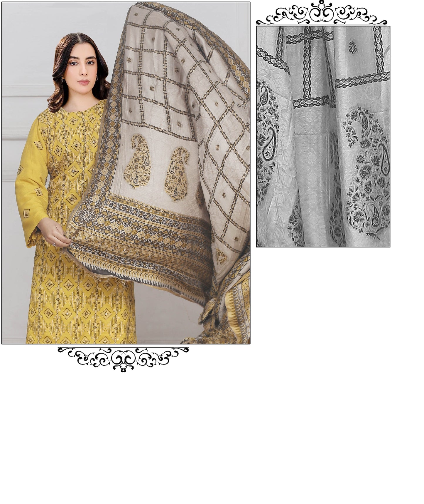 Embroidered Peach Leather With Swati Wool Shawl - Yousaf Cloth House