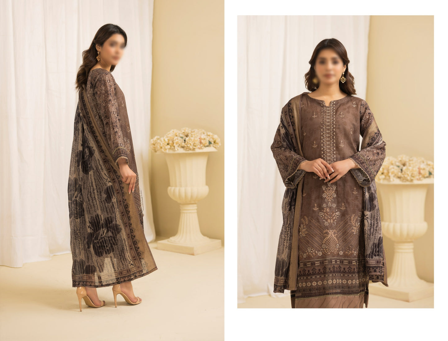 Embroidered Lawn With Voil Dupatta