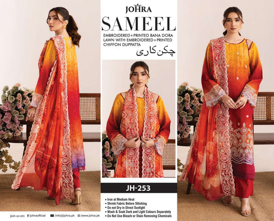 Embroidered Bana Dora Lawn